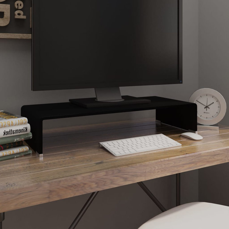 Clear glass tv stand with mount outlet